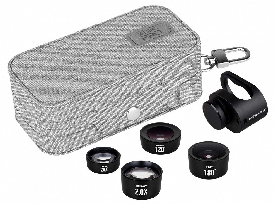 Набор объективов Momax X-Lens Pro 4 in 1 (CAM7W) для смартфона (Black) купить в интернет-магазине icover