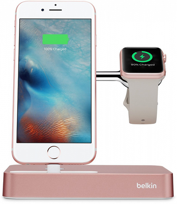 Belkin Valet Charge Dock - док-станция для iPhone и Apple Watch (Rose Gold) купить в интернет-магазине icover