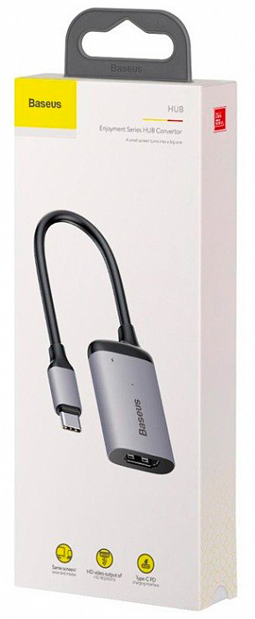 USB-концентратор Baseus Enjoyment Series USB-C to HDMI/PD CAHUB-W0G (Deep Grey) купить в интернет-магазине icover