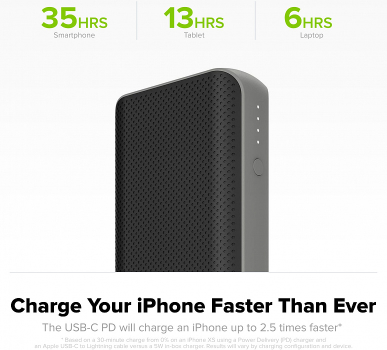 Внешний аккумулятор Mophie Powerstation PD XL (401101508) USB-C 10500 mAh (Black) купить в интернет-магазине icover