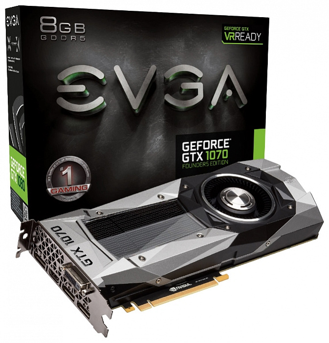 Видеокарта EVGA Nvidia GeForce GTX 1070 Founders Edition 256bit, 8Gb (08G-P4-6170-KR) купить в интернет-магазине icover
