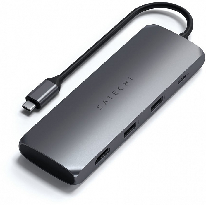 Хаб Satechi USB-C Hybrid Multiport Adapter ST-UCHSEM (Space Gray) купить в интернет-магазине icover