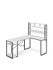 Стол компьютерный угловой лофт Ridberg ALASKA (White/Black) купить в интернет-магазине icover
