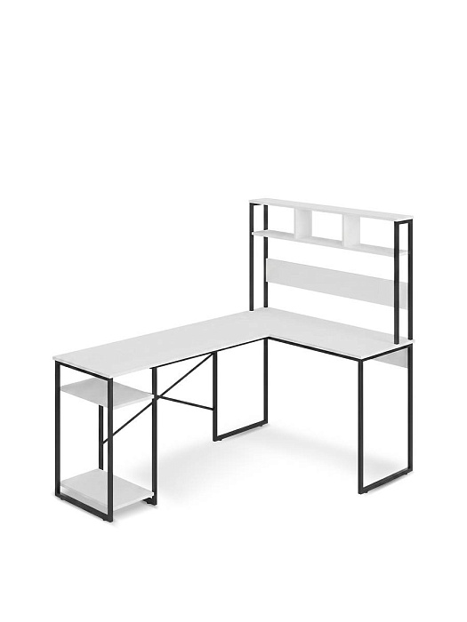 Стол компьютерный угловой лофт Ridberg ALASKA (White/Black) купить в интернет-магазине icover
