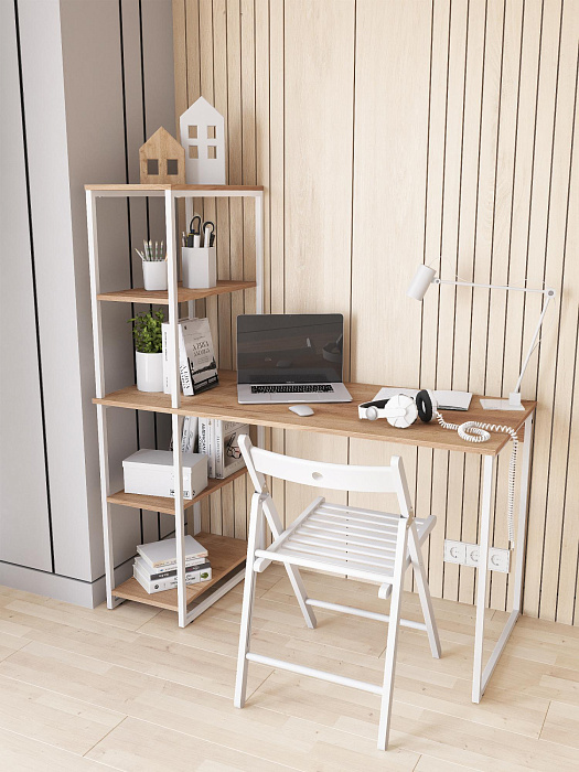 Стол-стеллаж лофт RIDBERG MEMPHIS (Oak/White) купить в интернет-магазине icover