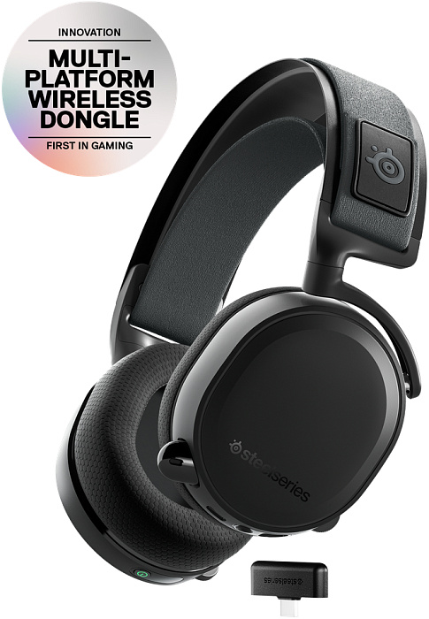 Игровые беспроводные наушники SteelSeries Arctis 7+ SS61470 (Black) купить в интернет-магазине icover