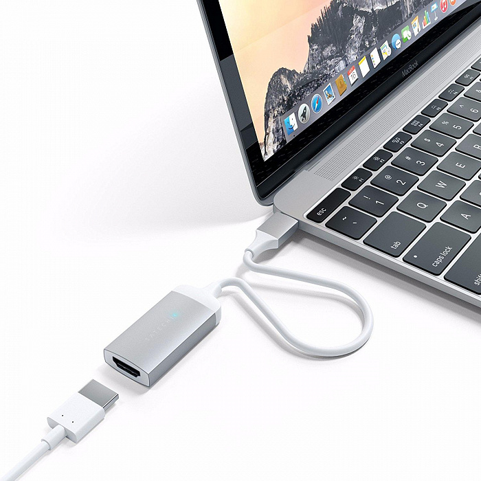 Адаптер Satechi Aluminum Type-C to HDMI ST-TC4KHAS (Silver) купить в интернет-магазине icover