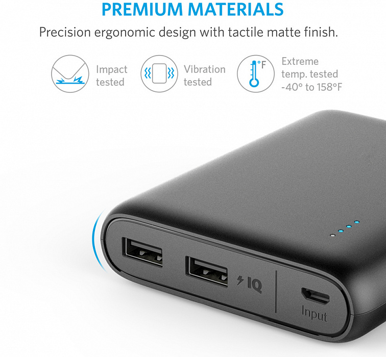 Внешний аккумулятор Anker PowerCore 13000 mAh A1215H11 (Black) купить в интернет-магазине icover