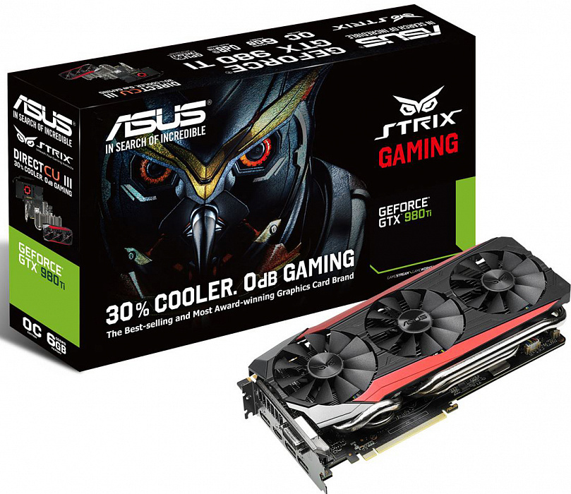 Видеокарта Asus GeForce GTX 980TI STRIX 6Gb 384bit (STRIX-GTX980TI-DC3-6GD5 GAMING) купить в интернет-магазине icover