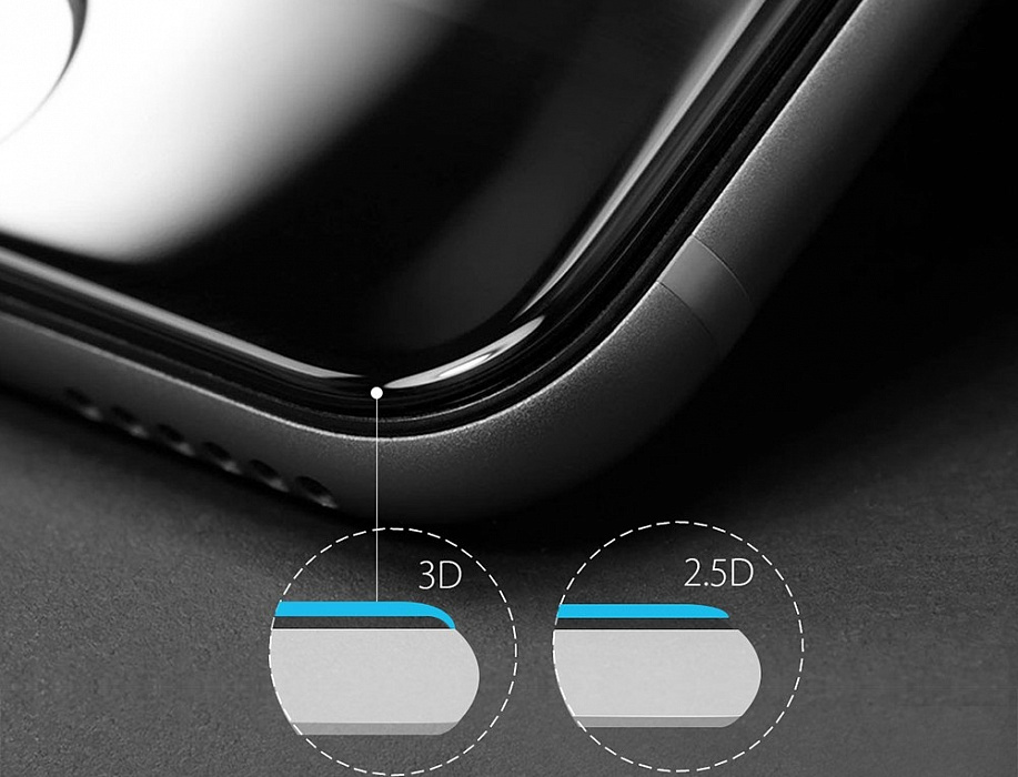 uBear 3D Full Cover Premium Glass Screen Protector (GL05BL03-I6) - защитное стекло для iPhone 6/6S (Black) купить в интернет-магазине icover