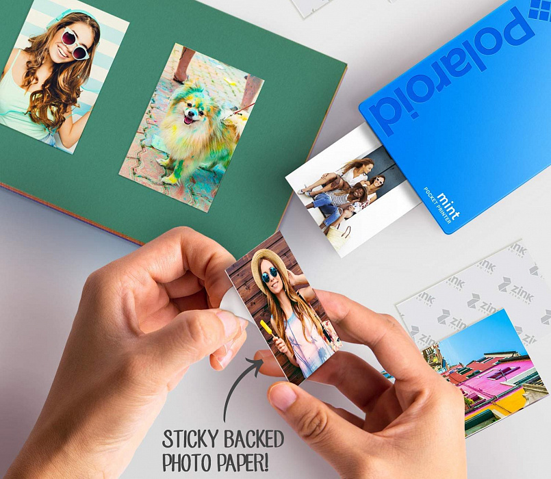 Портативный принтер Polaroid Mint (Blue) купить в интернет-магазине icover