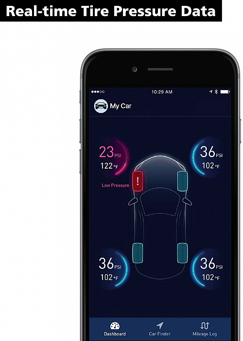Система мониторинга давления в шинах автомобиля Nonda ZUS Smart Tire Safety Monitor ZUTMBKRAV-M (Black) купить в интернет-магазине icover