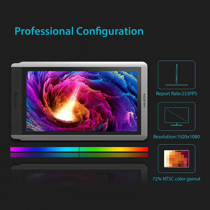 Графический планшет Huion Kamvas GT-156HD v2 15.6'' (Grey/Silver) купить в интернет-магазине icover