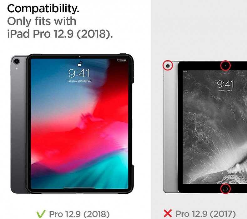 Чехол Spigen Tough Armor (068CS25200) для iPad Pro 12.9" 2018 (Black) купить в интернет-магазине icover