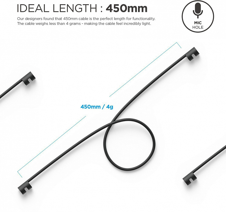 Держатель Elago Strap (ESTR-AP-BK) для AirPods (Black) купить в интернет-магазине icover