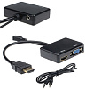 HDMI/MHL to VGA/HDMI + 3.5 mm Audio Cable Converter - адаптер с аудиовыходом (Black) купить в интернет-магазине icover
