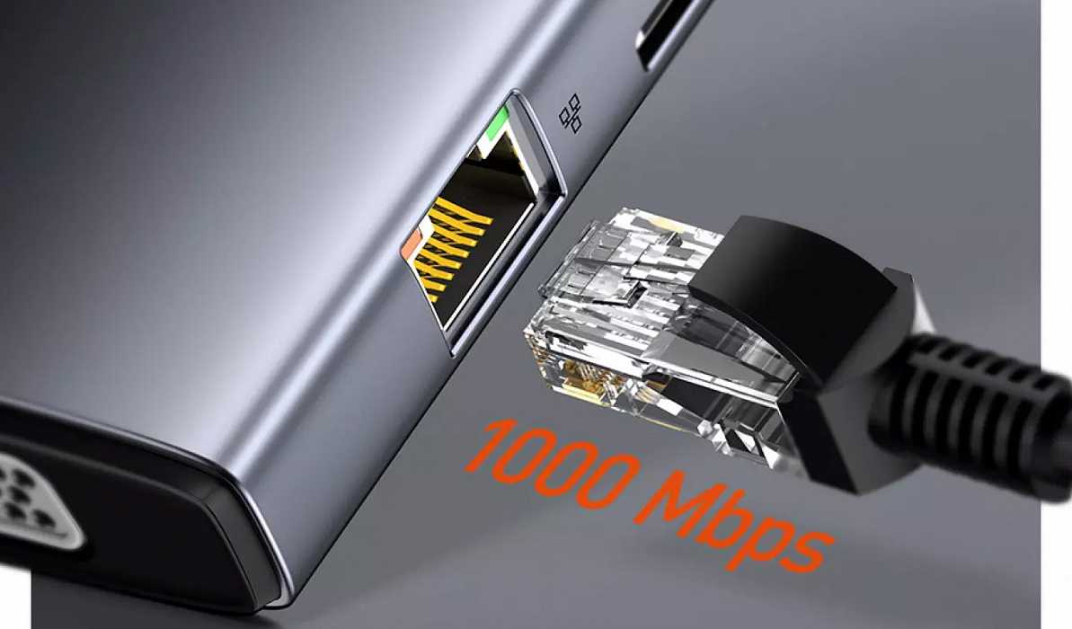 Хаб Baseus Metal Gleam Series 11-in-1 CAHUB-CT0G (Space Grey) купить в интернет-магазине icover
