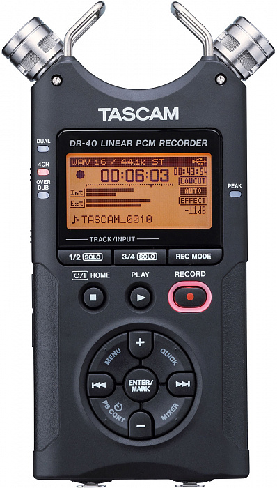 Портативный рекордер Tascam DR-40 A035955 (Black) купить в интернет-магазине icover