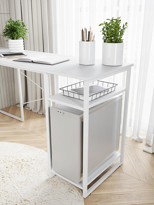 Стол компьютерный угловой лофт Ridberg ALASKA (White) купить в интернет-магазине icover