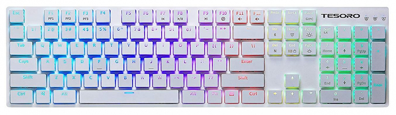 Игровая клавиатура Tesoro Gram XS (White/Kailh Blue) купить в интернет-магазине icover