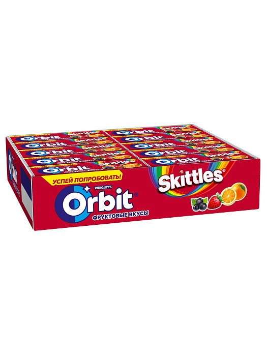 Жевательная резинка Orbit фруктовый микс со вкусом Skittles без сахара (30 х 13.6 г.) купить в интернет-магазине icover