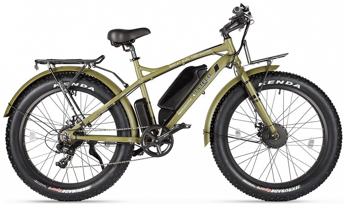 Велогибрид Eltreco Volteco BigCat Dual New (Army Green) купить в интернет-магазине icover