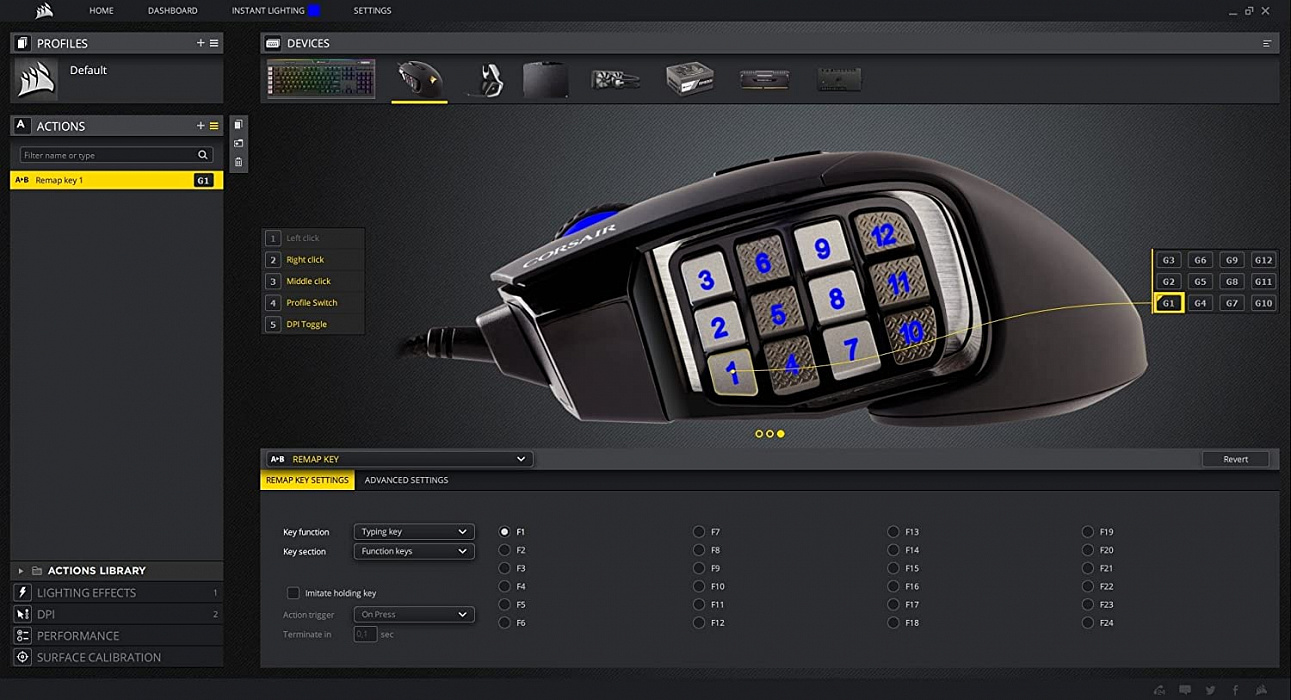 Игровая мышь Corsair Gaming Scimitar RGB Elite CH-9304211-EU (Black) купить в интернет-магазине icover