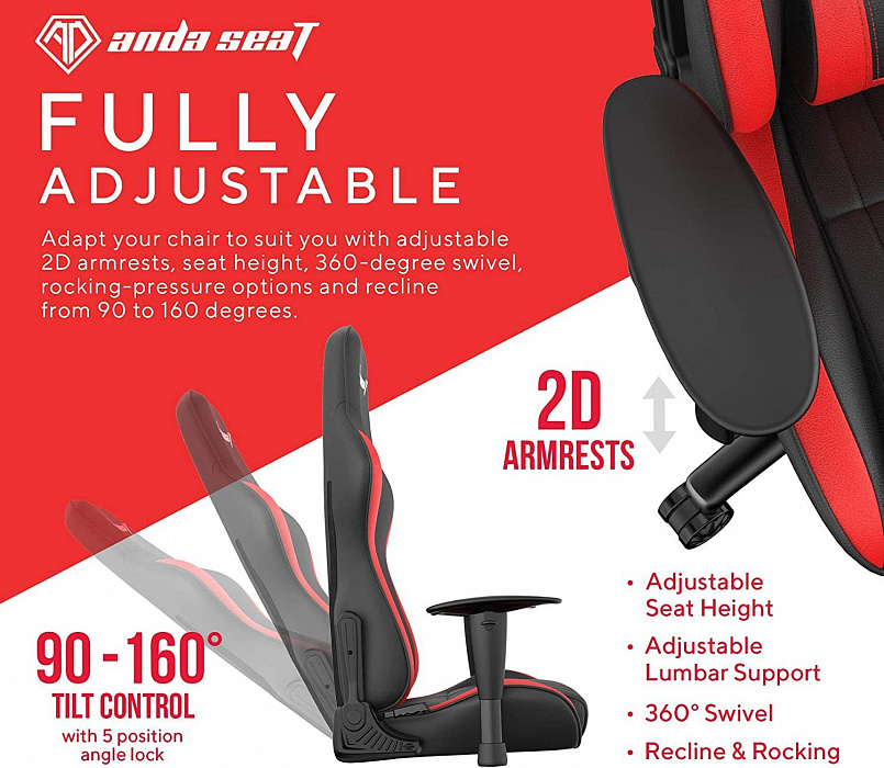 Игровое кресло AndaSeat Jungle M (Red/Black) купить в интернет-магазине icover