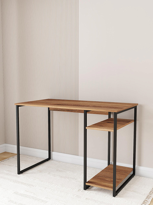 Стол письменный с полкой для ПК RIDBERG GILBERT (Dark Oak/Black) купить в интернет-магазине icover