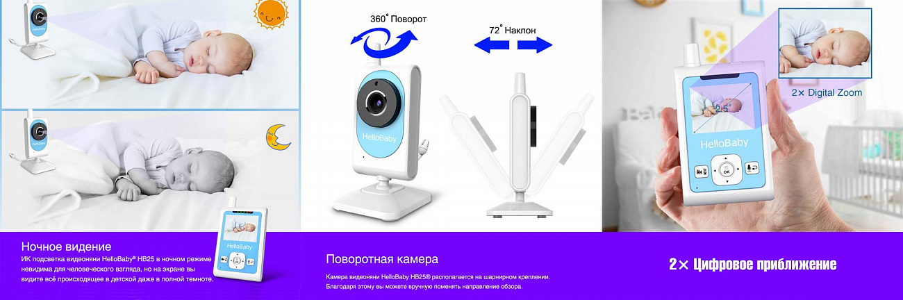 Видеоняня HelloBaby HB25 (White) купить в интернет-магазине icover