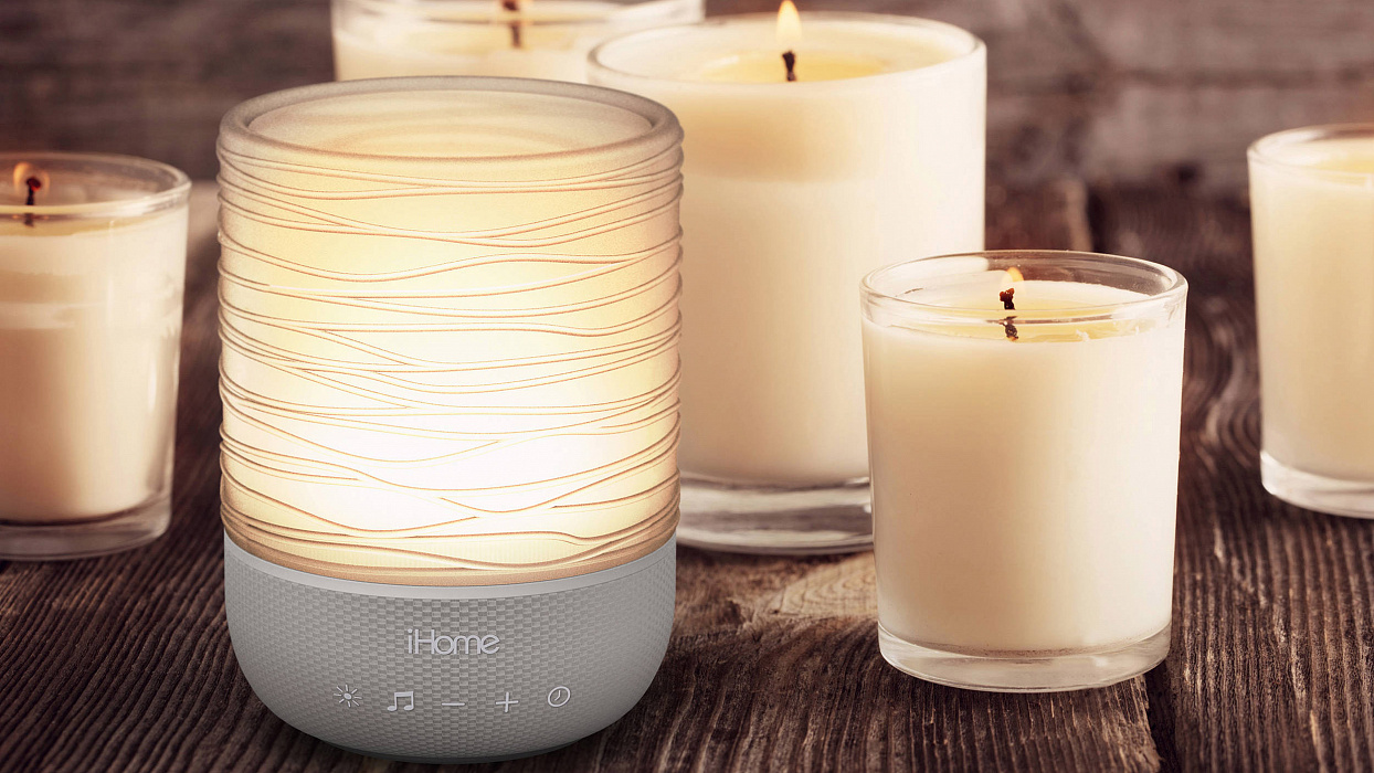 Лампа iHome Zenergy Meditative Light & Sound Therapy Candle iZM100GFTB (Silver) купить в интернет-магазине icover
