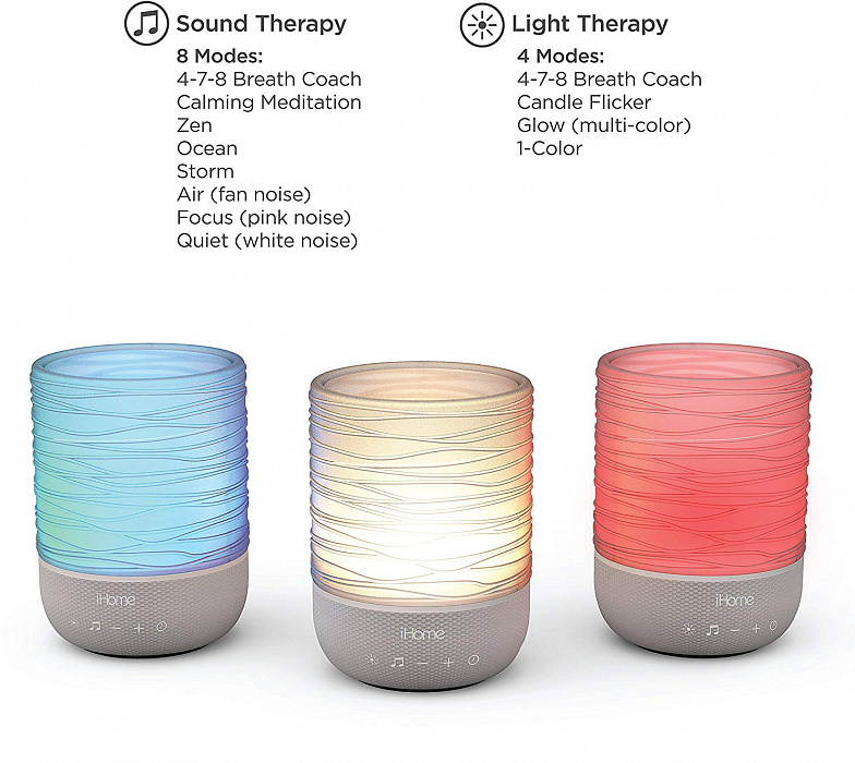 Лампа iHome Zenergy Meditative Light & Sound Therapy Candle iZM100GFTB (Silver) купить в интернет-магазине icover