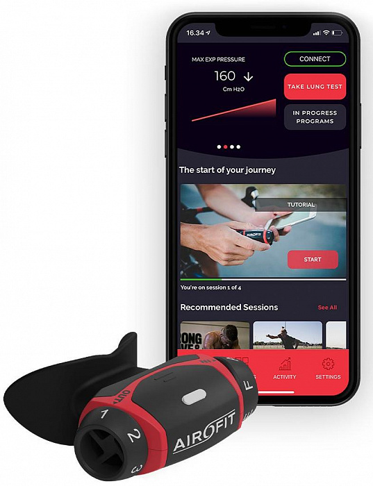 Тренажёр для дыхания Airofit (Black) купить в интернет-магазине icover