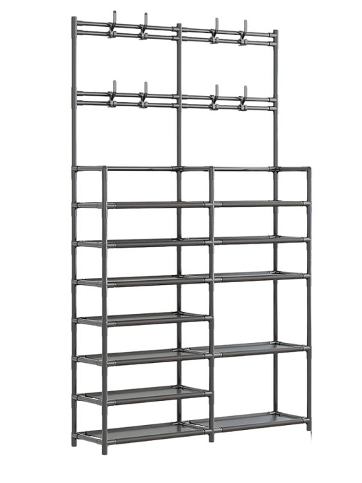 Обувница Ridberg 2 секции с вешалкой (Black) купить в интернет-магазине icover