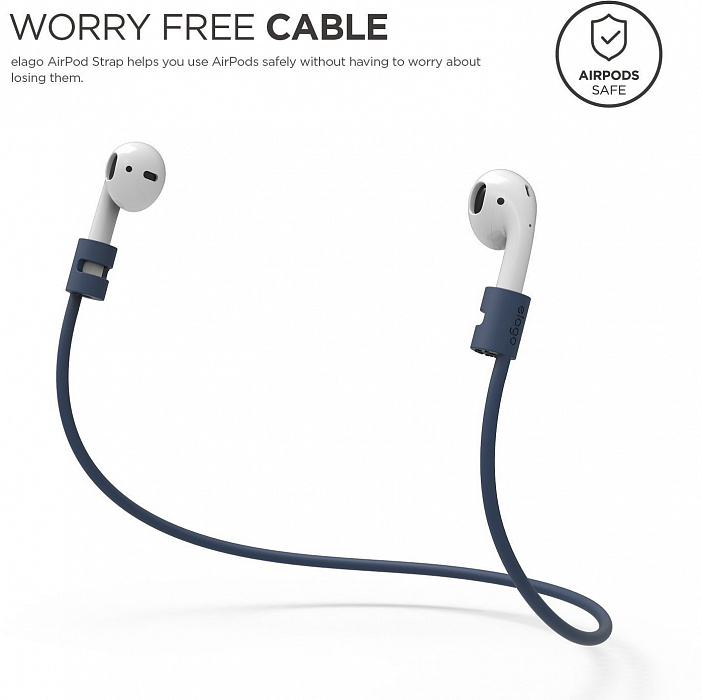 Держатель Elago Strap (ESTR-AP-JIN) для AirPods (Jean Indigo) купить в интернет-магазине icover