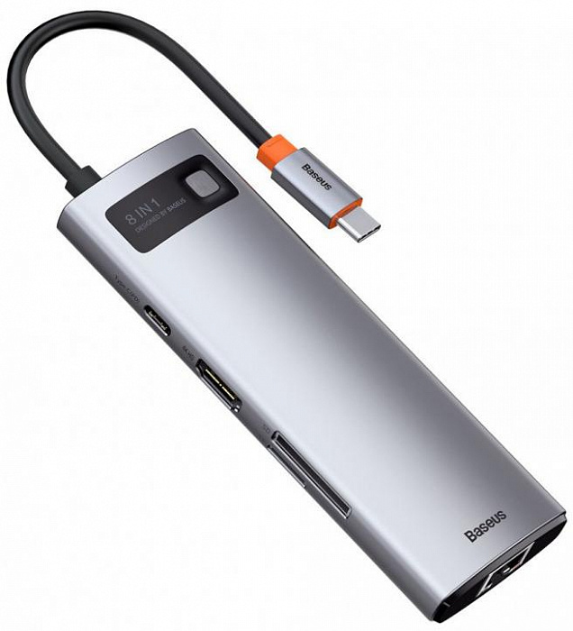 Хаб Baseus Metal Gleam Series 8-in-1 CAHUB-CV0G (Space Grey) купить в интернет-магазине icover