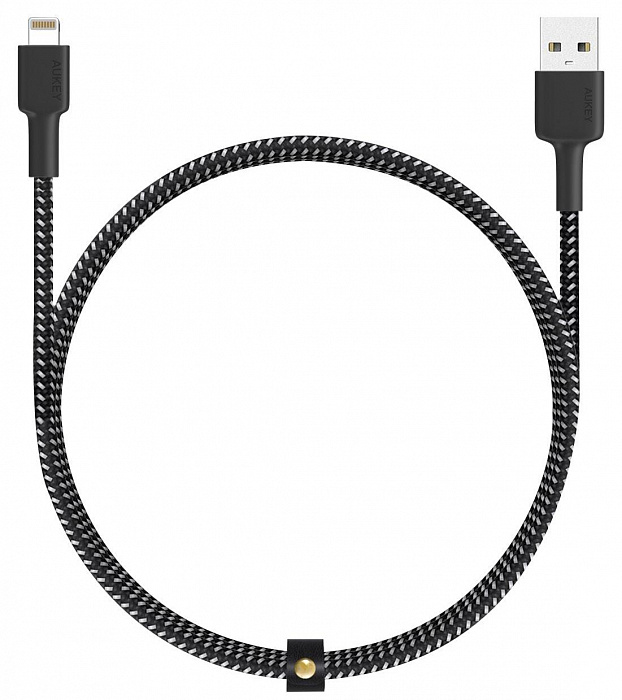 Кабель-переходник Aukey CB-BAL3 USB to Lightning 1.2m (Black/White) купить в интернет-магазине icover