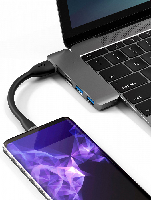 Кабель Satechi Flexible (ST-FCC6B) USB-A to USB-C 15 см (Black) купить в интернет-магазине icover