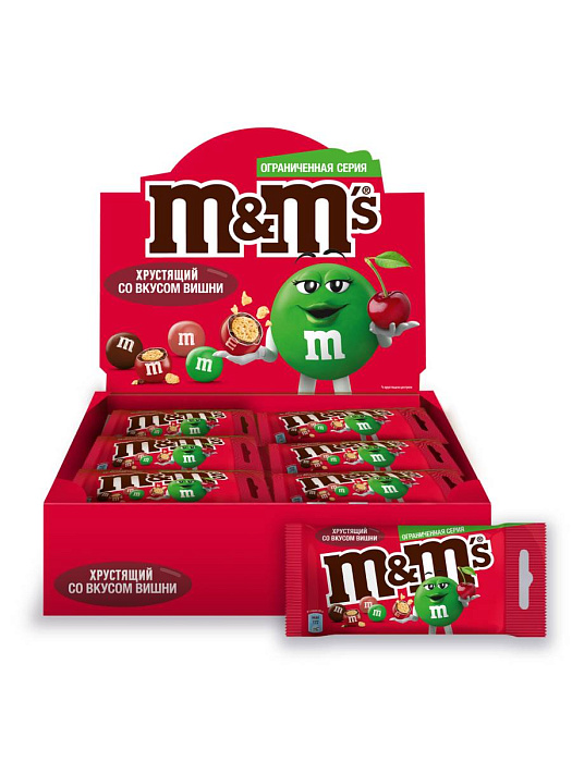 Конфеты M&M'S Хрустящий со вкусом вишни, драже с хрустящим центром (32 х 36 г) купить в интернет-магазине icover
