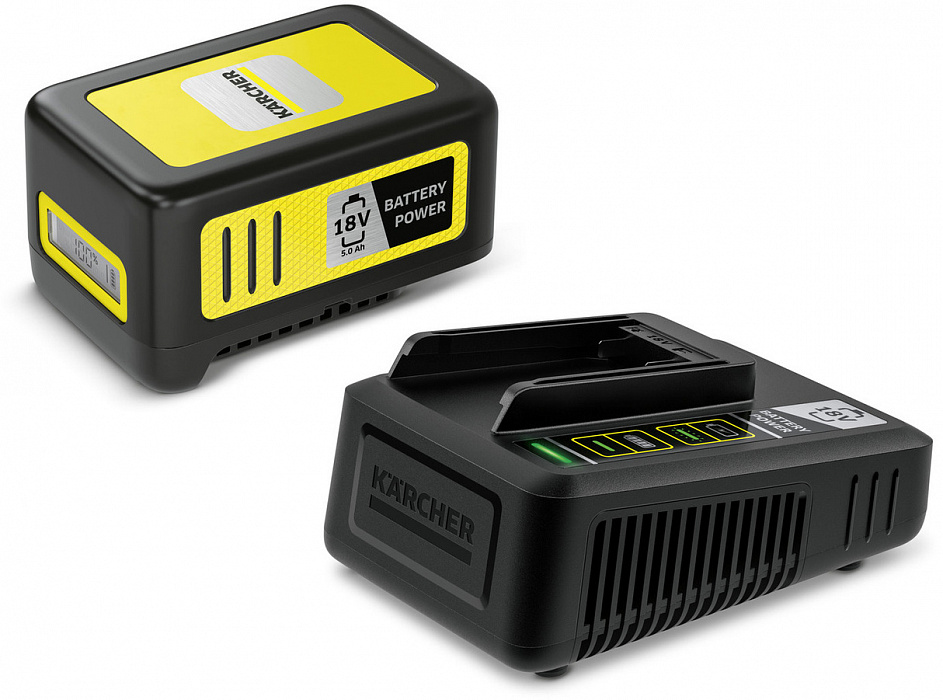 Комплект аккумулятор + быстрое зарядное устройство Karcher Starter Kit Battery Power 18/50 (2.445-063.0) купить в интернет-магазине icover