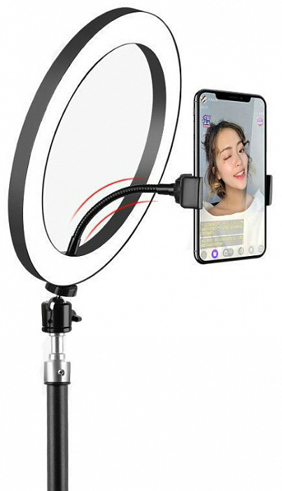 Кольцевая светодиодная лампа Circle Led Lamp с креплением телефона 26 см и штативом (Black) купить в интернет-магазине icover