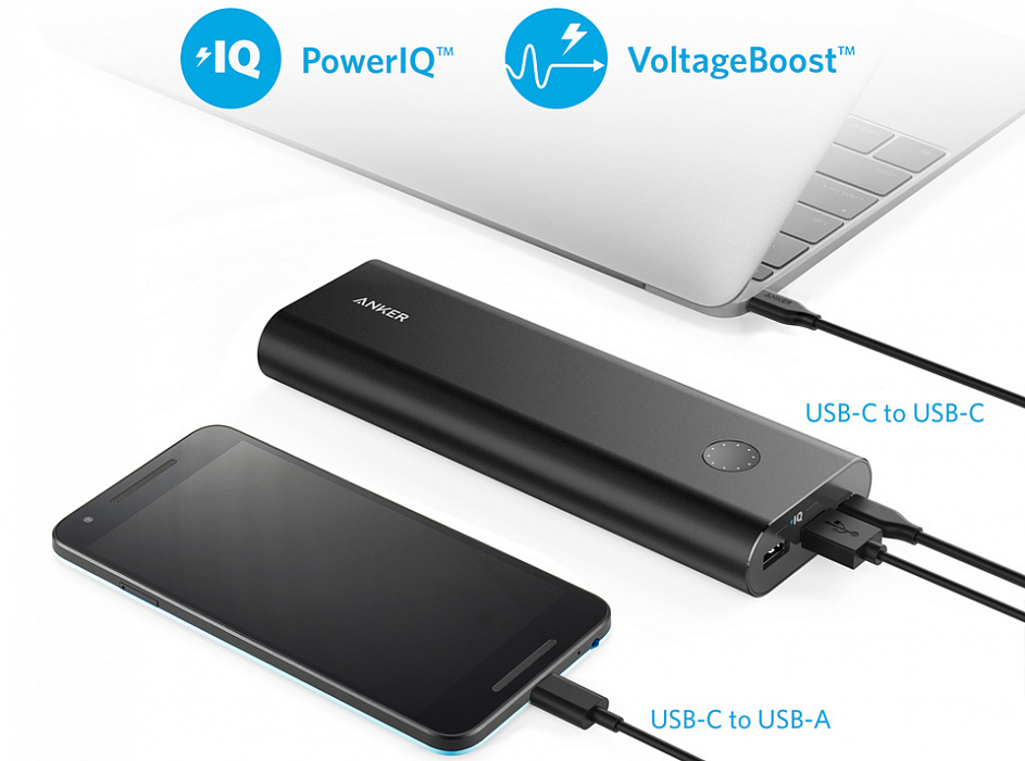 Внешний аккумулятор Anker PowerCore+ 20100 mAh A1371Z11 (Black) купить в интернет-магазине icover