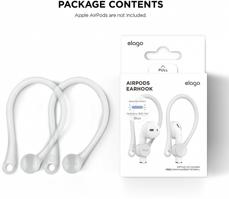 Держатель Elago Earhook (EAP-HOOKS) для наушников Apple AirPods (Nightglow Blue) купить в интернет-магазине icover