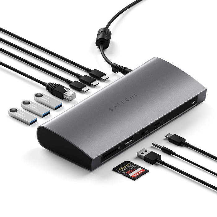 Зарядная док-станция Satechi Thunderbolt 4 ST-UCT4DM-EU (Space Grey) купить в интернет-магазине icover