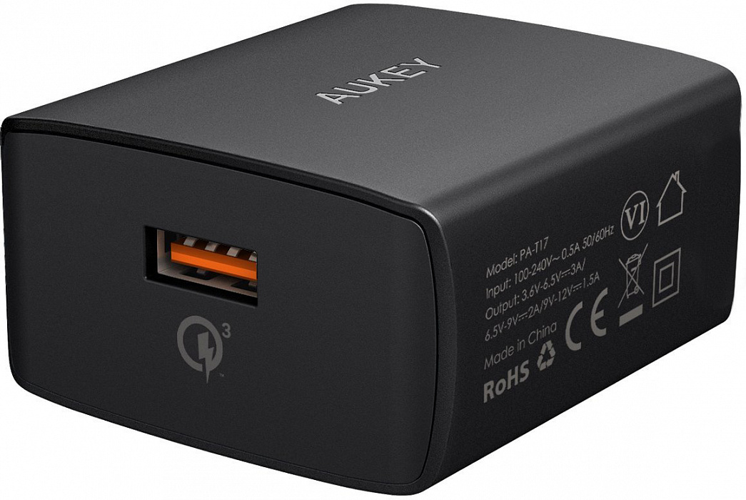 Сетевое зарядное устройство Aukey USB Wall Charger PA-T17 (Black) купить в интернет-магазине icover