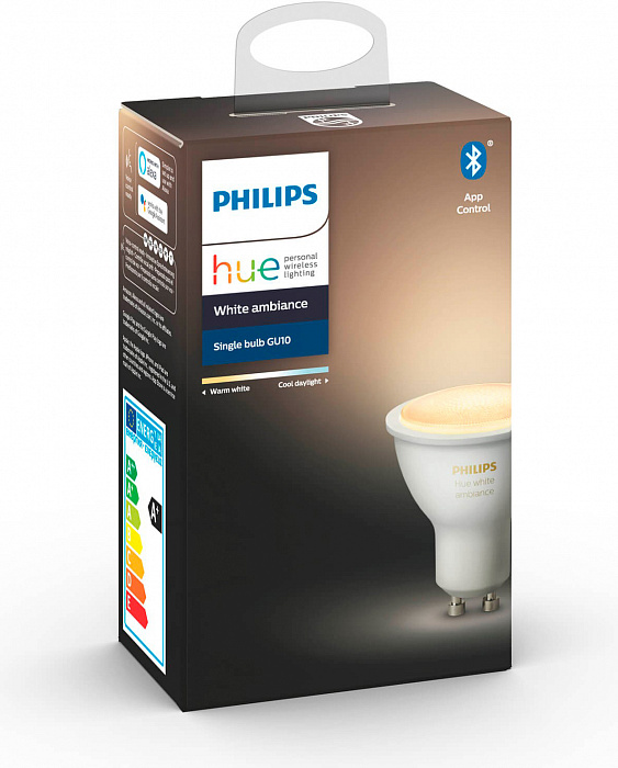Умная светодиодная лампа Philips Hue White Ambiance Bluetooth GU10 (8718699628673) купить в интернет-магазине icover