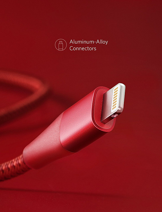 Кабель для iPhone, iPad Anker PowerLine+ II Lightning Cable 0.9 м (Red) купить в интернет-магазине icover