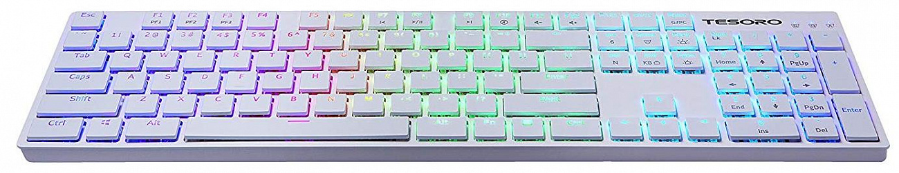 Игровая клавиатура Tesoro Gram XS (White/Kailh Blue) купить в интернет-магазине icover