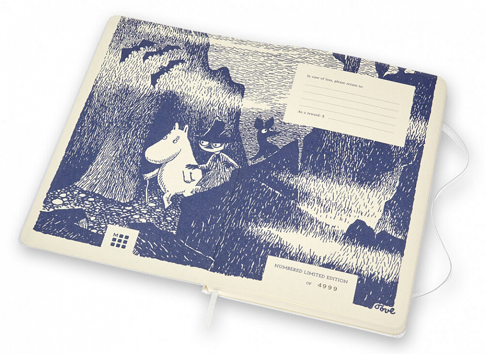 Блокнот Moleskine Moomin Limited Edition Large (LEMOOQP060CLT) в линейку (White/Green) купить в интернет-магазине icover
