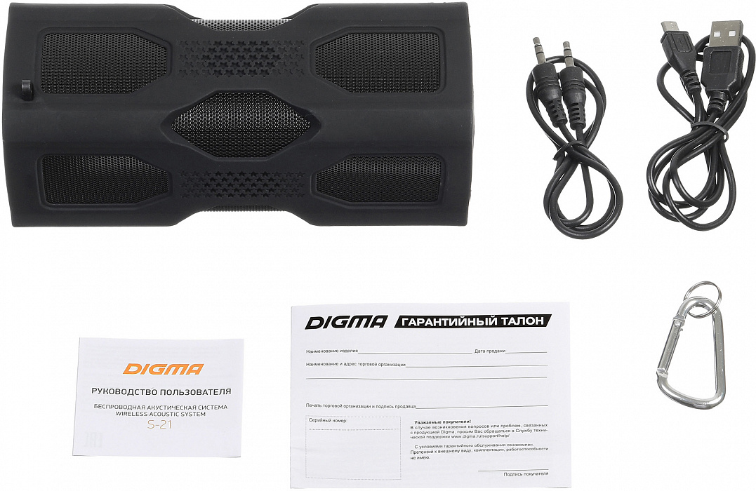 Портативная акустика Digma S-21 (Black) купить в интернет-магазине icover